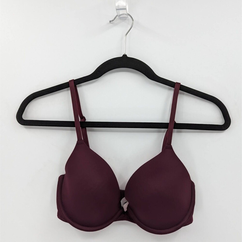 Victoria's Secret PINK Bra Women's 32D Plum Purple T-shirt Lightly Lined